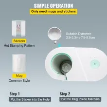 VEVOR Máquina Prensa de Calor de taza Máquina de Sublimación automática para sublimación 11-15 oz impresión de transferencia de taza de café regalos