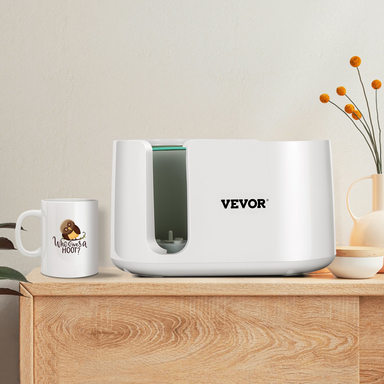 VEVOR Máquina de prensado de tazas, impresión por transferencia de tazas de café de 11-15 oz, prensa automática de calor para tazas para sublimación, regalos de bricolaje blanco