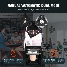 Selladora de vasos completamente automática VEVOR, 500-650 tazas/h, máquina selladora de vasos para vasos de 190 mm de alto y 90/95 mm, selladora de té Boba eléctrica con panel LCD de control digital para café, té con leche con burbujas, color negro