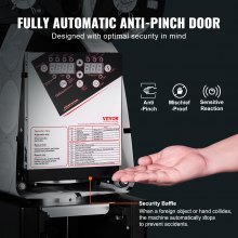 Selladora de vasos completamente automática VEVOR, 500-650 tazas/h, máquina selladora de vasos para vasos de 190 mm de alto y 90/95 mm, selladora de té Boba eléctrica con panel LCD de control digital para café, té con leche con burbujas, color negro