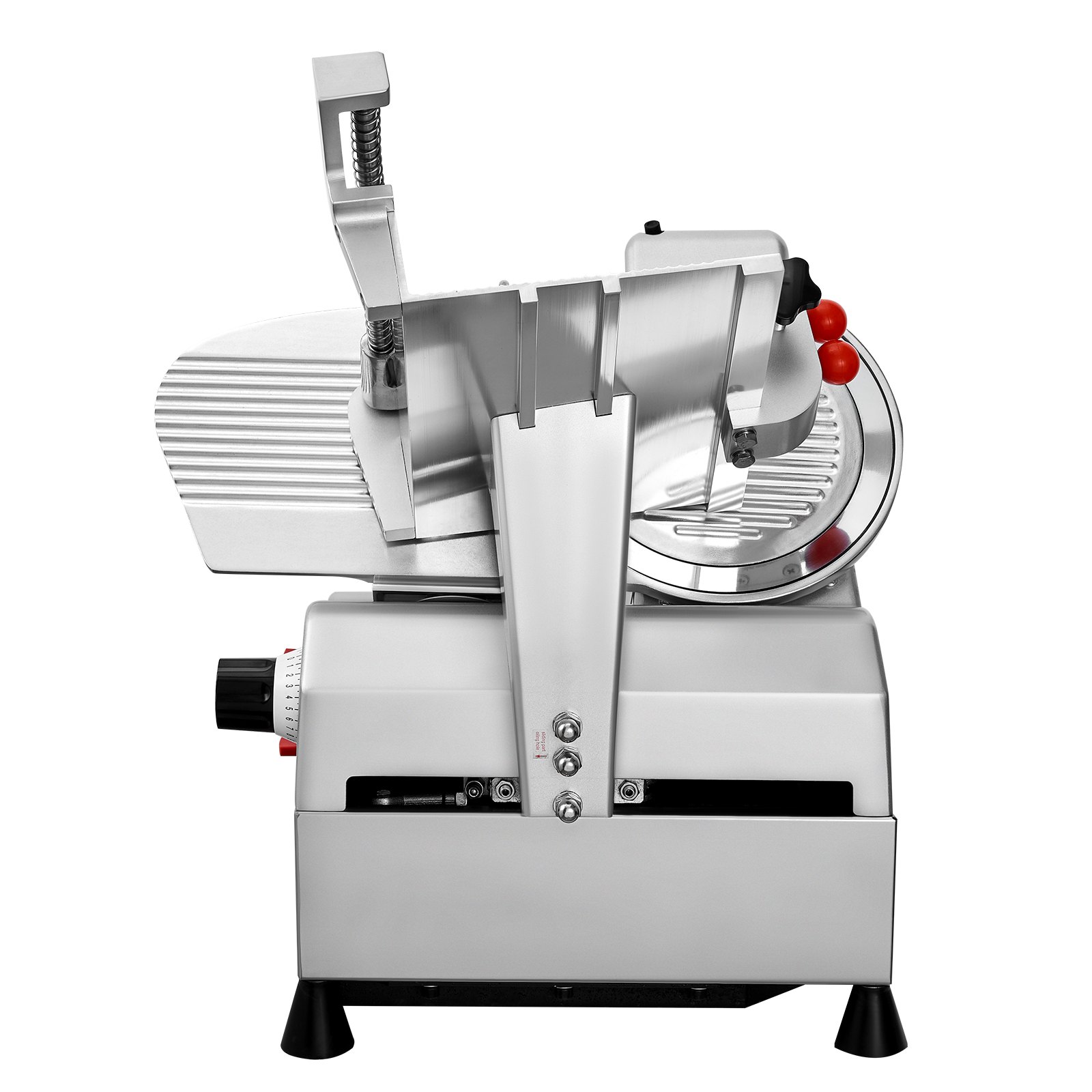 VEVOR Cortadora automática de carne, cortadora de delicatessen de 540 W, 2 piezas de hoja extraíble de acero inoxidable de 10", espesor ajustable de 0-15 mm, protección de bloqueo para niños, máquina cortadora de alimentos para carne, queso, pan para uso doméstico