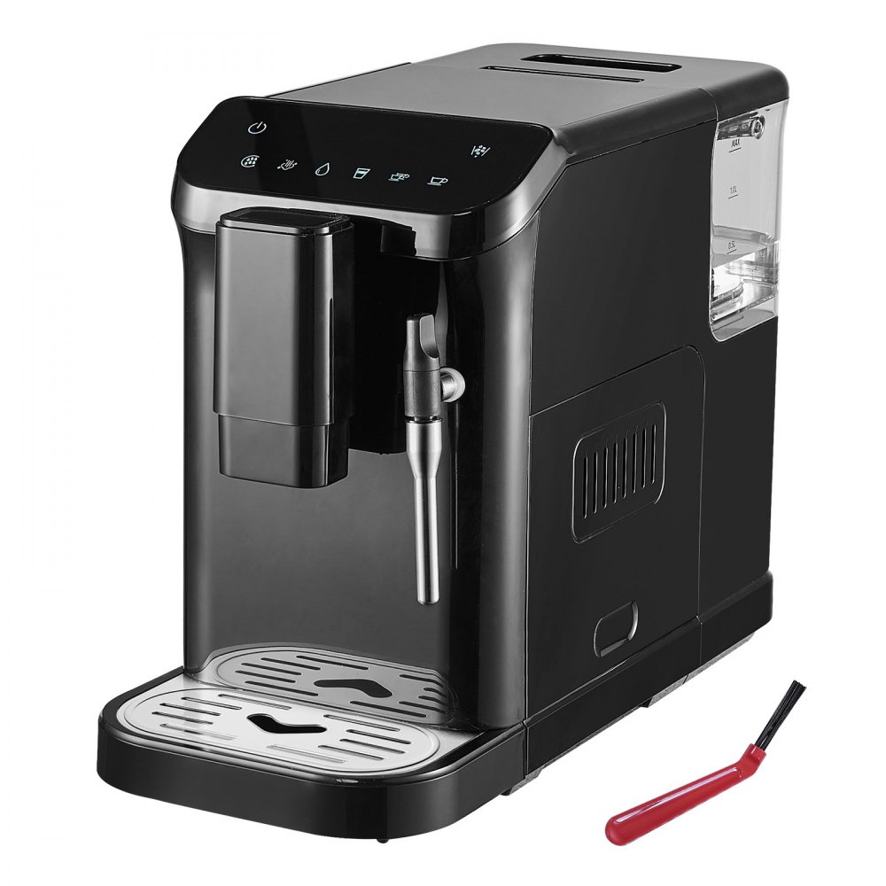 Cafetera espresso automática VEVOR, 20 bares, con vaporizador, molinillo integrado y 15 niveles de molienda. Cafetera profesional con depósito de agua de 1,5 l.