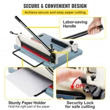 VEVOR Cortador de papel industrial A3, cortador de papel resistente de 17 pulgadas, 500 hojas de papel con guía de corte transparente para oficinas, escuelas, negocios y tiendas de impresión