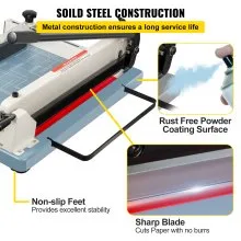 VEVOR Cortador de papel industrial A3, cortador de papel resistente de 17 pulgadas, 500 hojas de papel con guía de corte transparente para oficinas, escuelas, negocios y tiendas de impresión