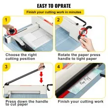 VEVOR Cortador de papel industrial A3, cortador de papel resistente de 17 pulgadas, 500 hojas de papel con guía de corte transparente para oficinas, escuelas, negocios y tiendas de impresión