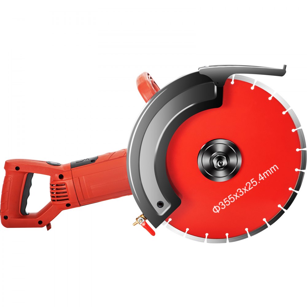 Sierra eléctrica para hormigón VEVOR, cortadora de hormigón de 14", sierra para hormigón de 15 amperios, sierra circular eléctrica con hoja de 14" y herramientas, sierra para mampostería para granito, ladrillo, porcelana, hormigón armado y otros materiales