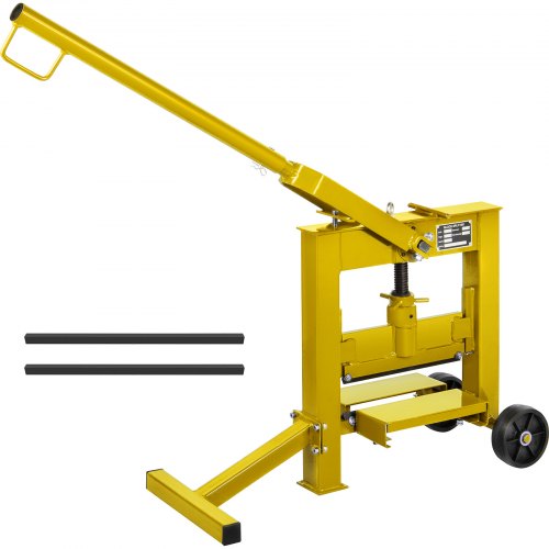 Herramienta divisora de adoquines VEVOR Longitud de corte máx. 12,6 pulgadas Herramienta divisora manual de adoquines Altura de corte máx. 5,5 pulgadas para cortar bloques de pavimentación estándar con ruedas portátiles (amarillo)
