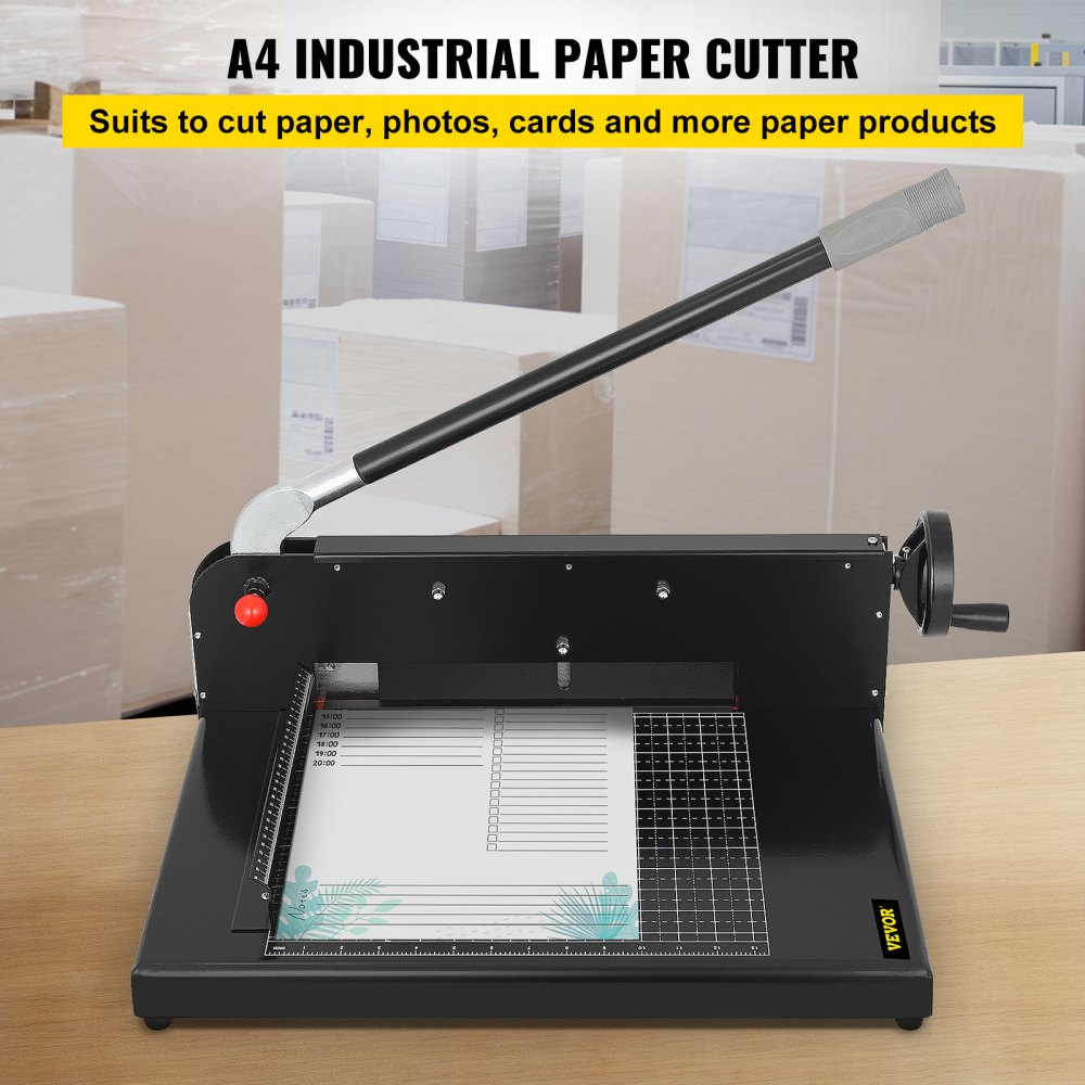 Cortadora de papel VEVOR de 30 cm, tamaño A4, comercial, resistente, 300 hojas, dureza 45HRC, base metálica, para escritorio, para el hogar y la oficina (A4)