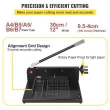VEVOR Cortadora de Papel de Pila Manual 30cm de Anchura Cortador de Papel A4