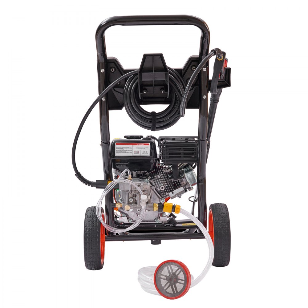 Hidrolavadora a gasolina VEVOR, 3400 PSI, 2.6 GPM, con bomba de aluminio, pistola rociadora y varilla de extensión, 5 boquillas de conexión rápida, para limpiar autos, casas, entradas de vehículos y patios.