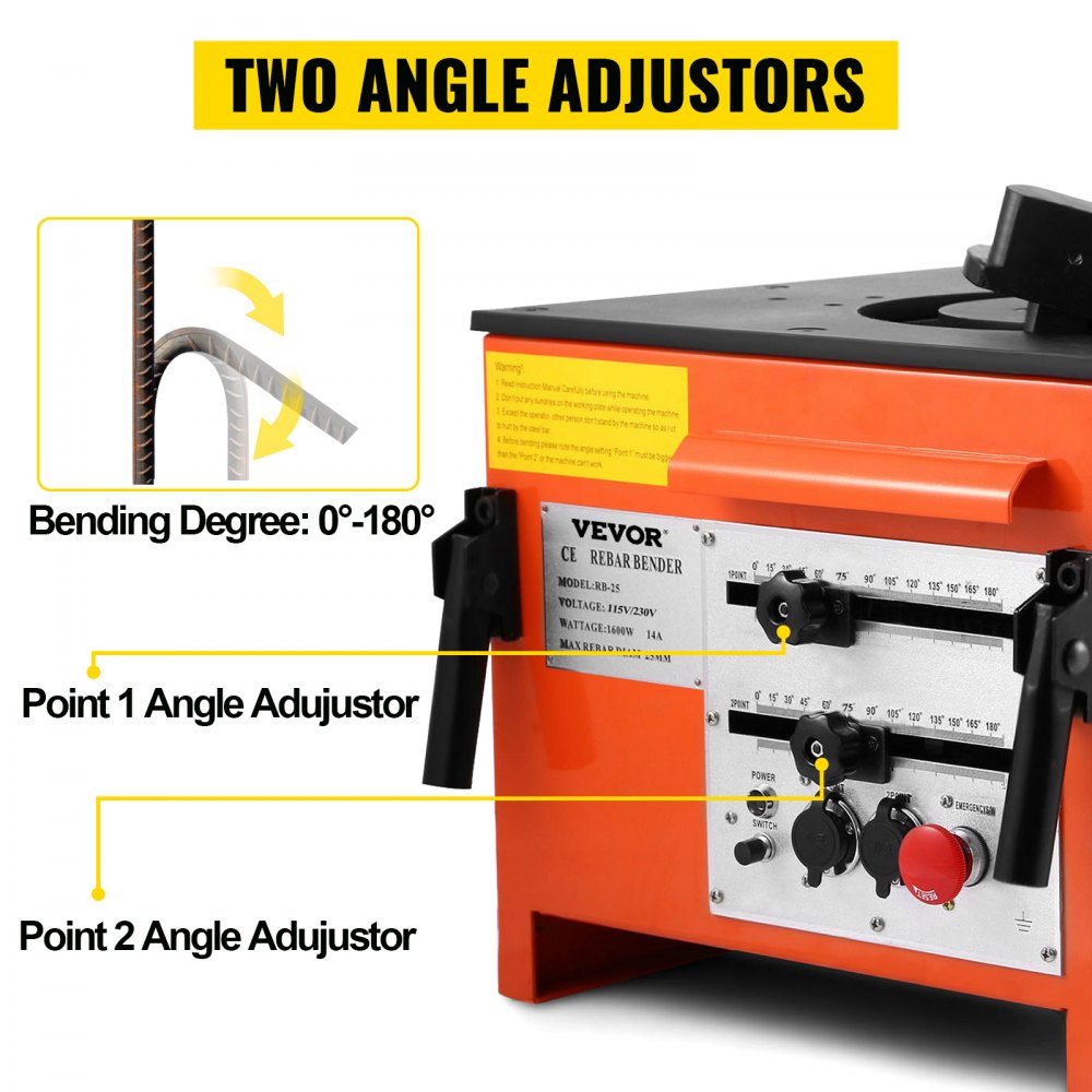 Dobladora de varillas de refuerzo eléctrica con interruptor de pie n.° 8, pedal incluido, 1" (25 mm), grado 60, dobladora de varillas de refuerzo