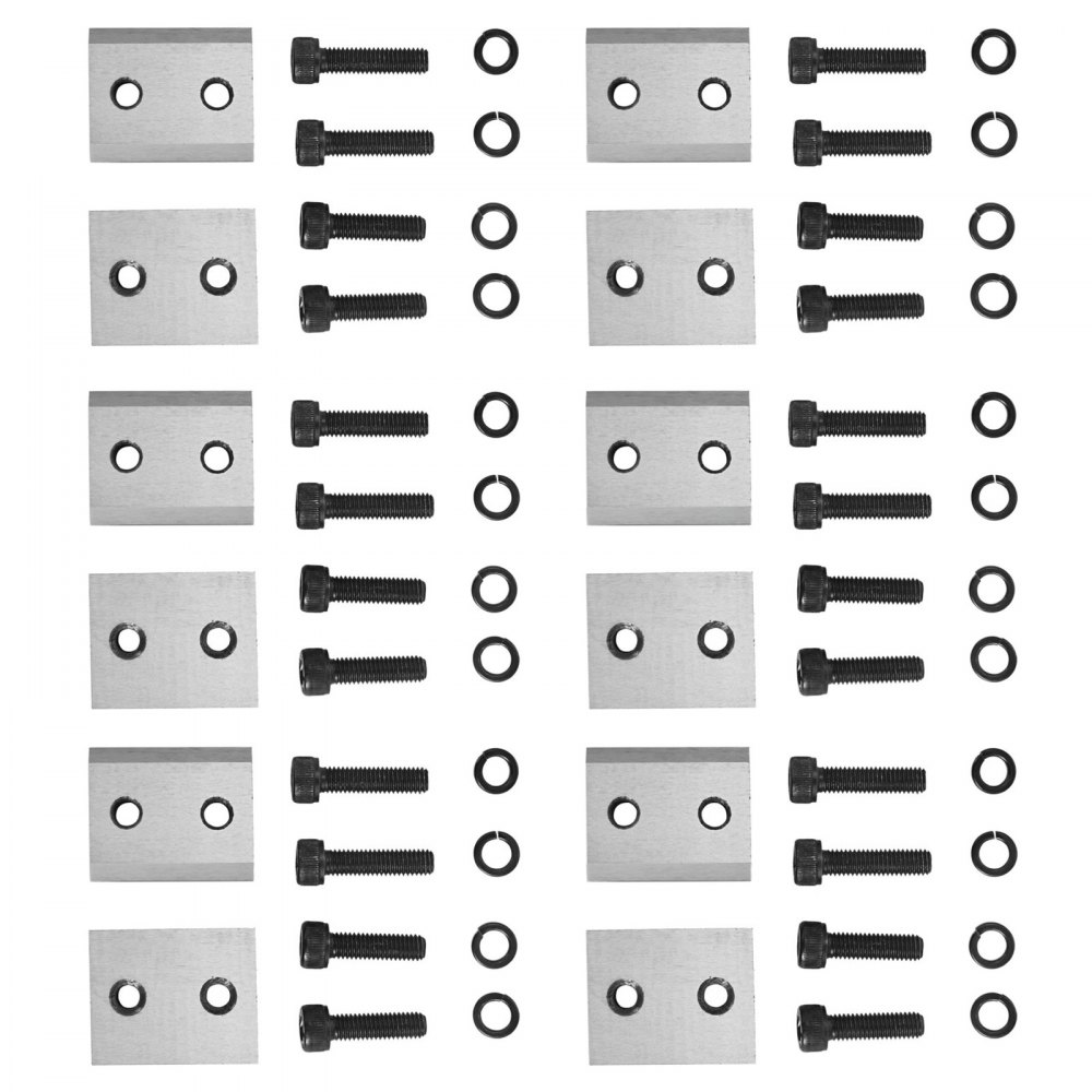 VEVOR Cuchillas de repuesto para cortador de barras de refuerzo de 0.630 in, material de acero Cr12MoV para cortador eléctrico de barras de refuerzo de 5/8 pulgadas, 12 cuchillas con 24 tornillos hexagonales y 24 arandelas de resorte