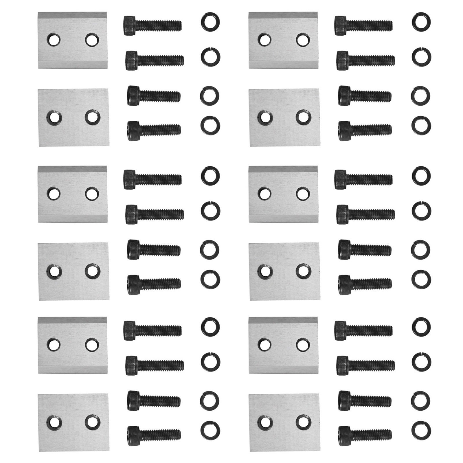 VEVOR Cuchillas de repuesto para cortador de barras de refuerzo de 0.630 in, material de acero Cr12MoV para cortador eléctrico de barras de refuerzo de 5/8 pulgadas, 12 cuchillas con 24 tornillos hexagonales y 24 arandelas de resorte