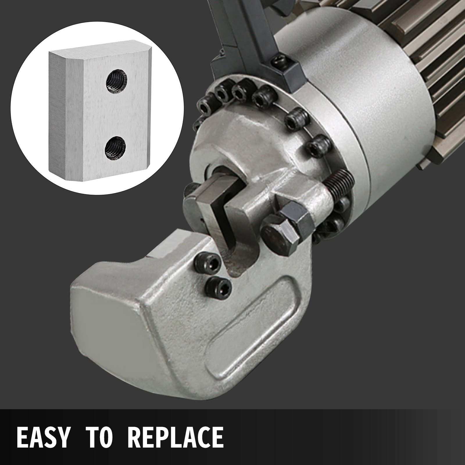 VEVOR Cuchillas de repuesto para cortador de barras de refuerzo de 0.630 in, material de acero Cr12MoV para cortador eléctrico de barras de refuerzo de 5/8 pulgadas, 12 cuchillas con 24 tornillos hexagonales y 24 arandelas de resorte