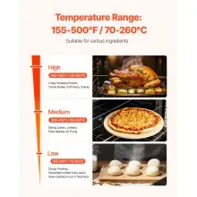 VEVOR Horno de convección comercial, 47 L/43 Qt, encimera de horno convencional de tamaño medio, tostadora de 4 niveles de 1600 W con puerta frontal de vidrio, horno eléctrico para hornear con bandeja