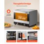Horno de convección comercial VEVOR, 66 L/60 Qt, horno convencional de tamaño medio de encimera, tostador de 4 niveles de 1800 W con puerta frontal de vidrio, horno eléctrico con bandeja y rejillas de alambre (120 V, enchufe 5-15P)