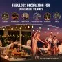 Luces de cadena RGB para exteriores de 50 pies, luces impermeables para patio con control de aplicación