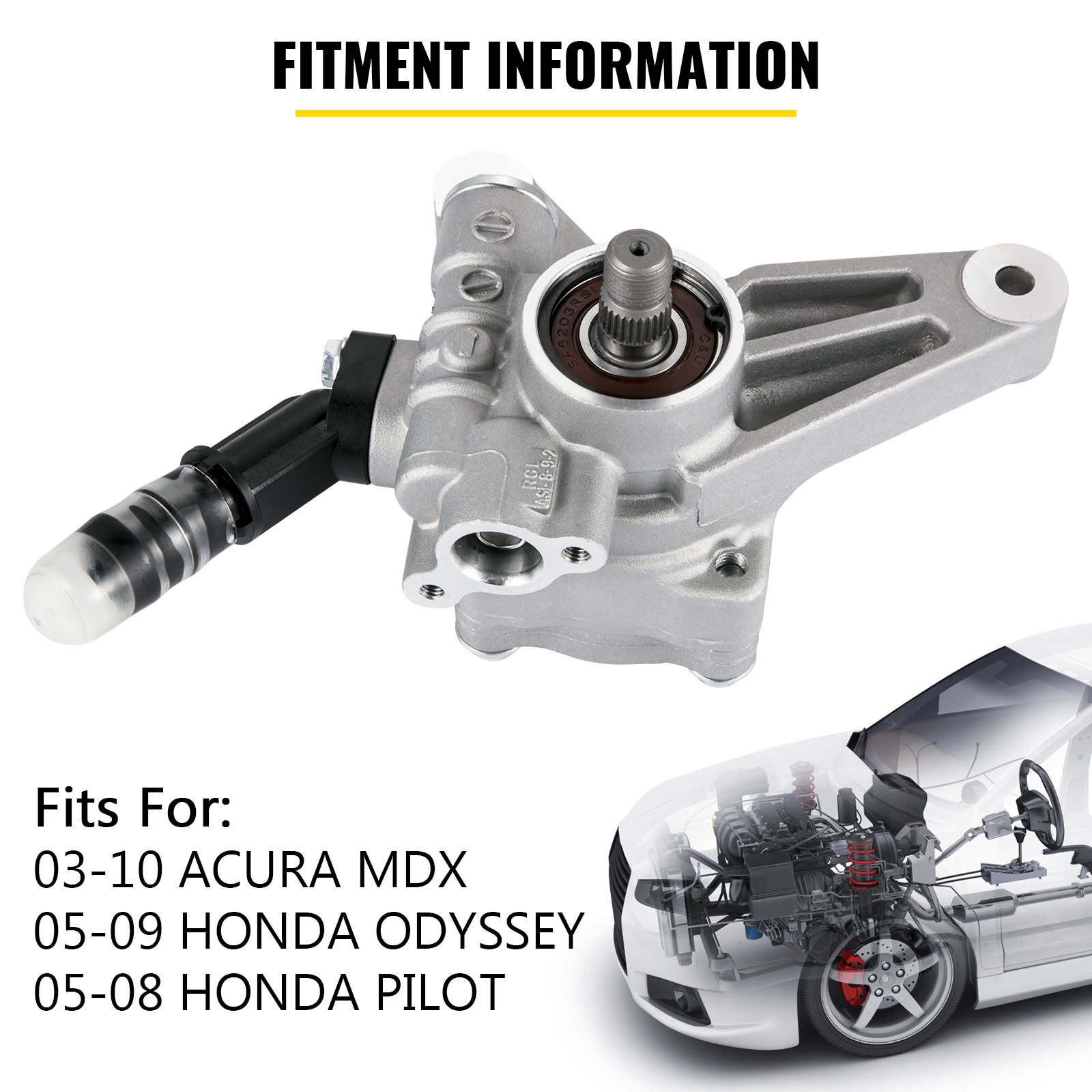 Bomba de dirección asistida VEVOR para Acura MDX 03-10, Honda Odyssey 05-09, Honda Pilot 05-08