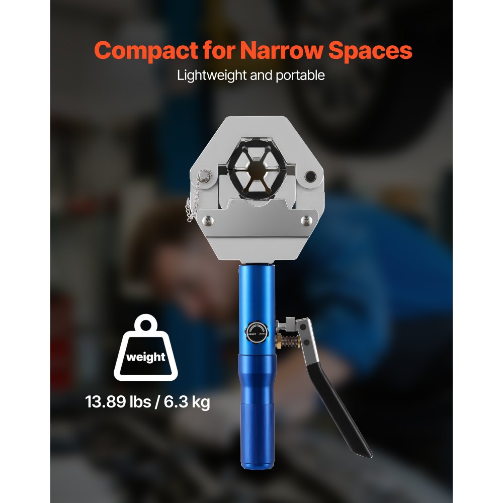 Engarzadora de mangueras hidráulicas VEVOR, kit engarzadora de mangueras de aire acondicionado Hydra-Krimp con 7 matrices de fácil instalación, herramienta manual integral para engarzar mangueras de aire acondicionado hidráulicas para reparación de automóviles y sistemas de aire acondicionado - con estuche de transporte