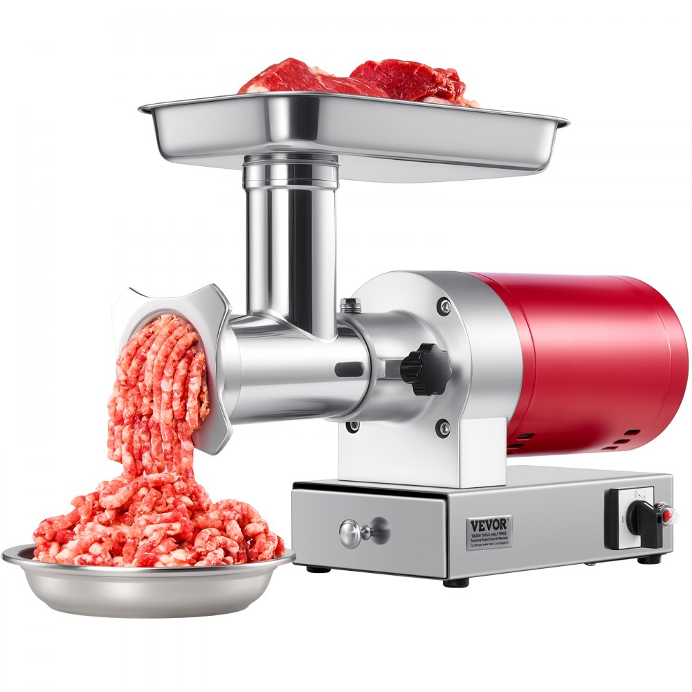 VEVOR Electric Meat Grinder, 661 Lbs/Hour800 W Meat Grinder Machine, 1.5 HP Electric Meat Mincer with 2 Grinding Plates, Sausage Kit Set Meat Grinder Heavy Duty, Home Kitchen & Commercial Use Red