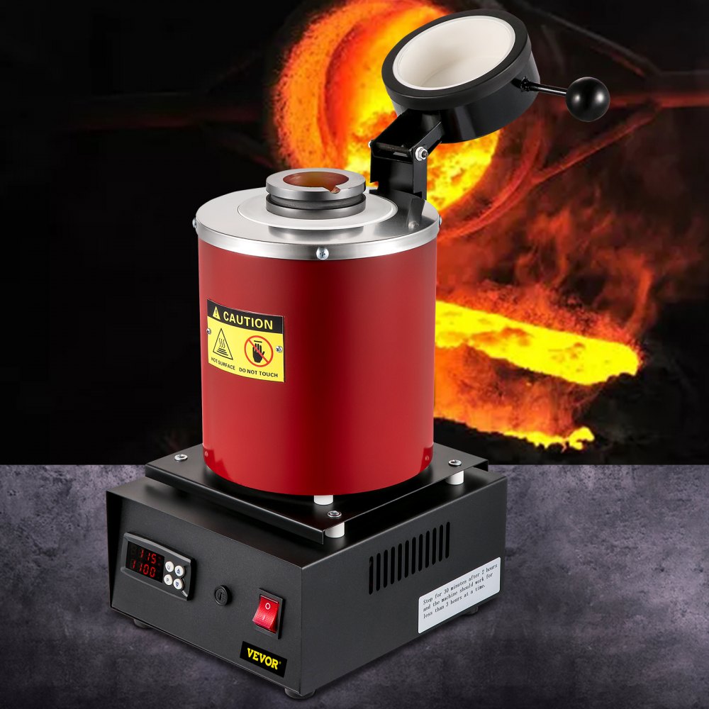 Horno de fusión eléctrico VEVOR con fondo de metal fundido.