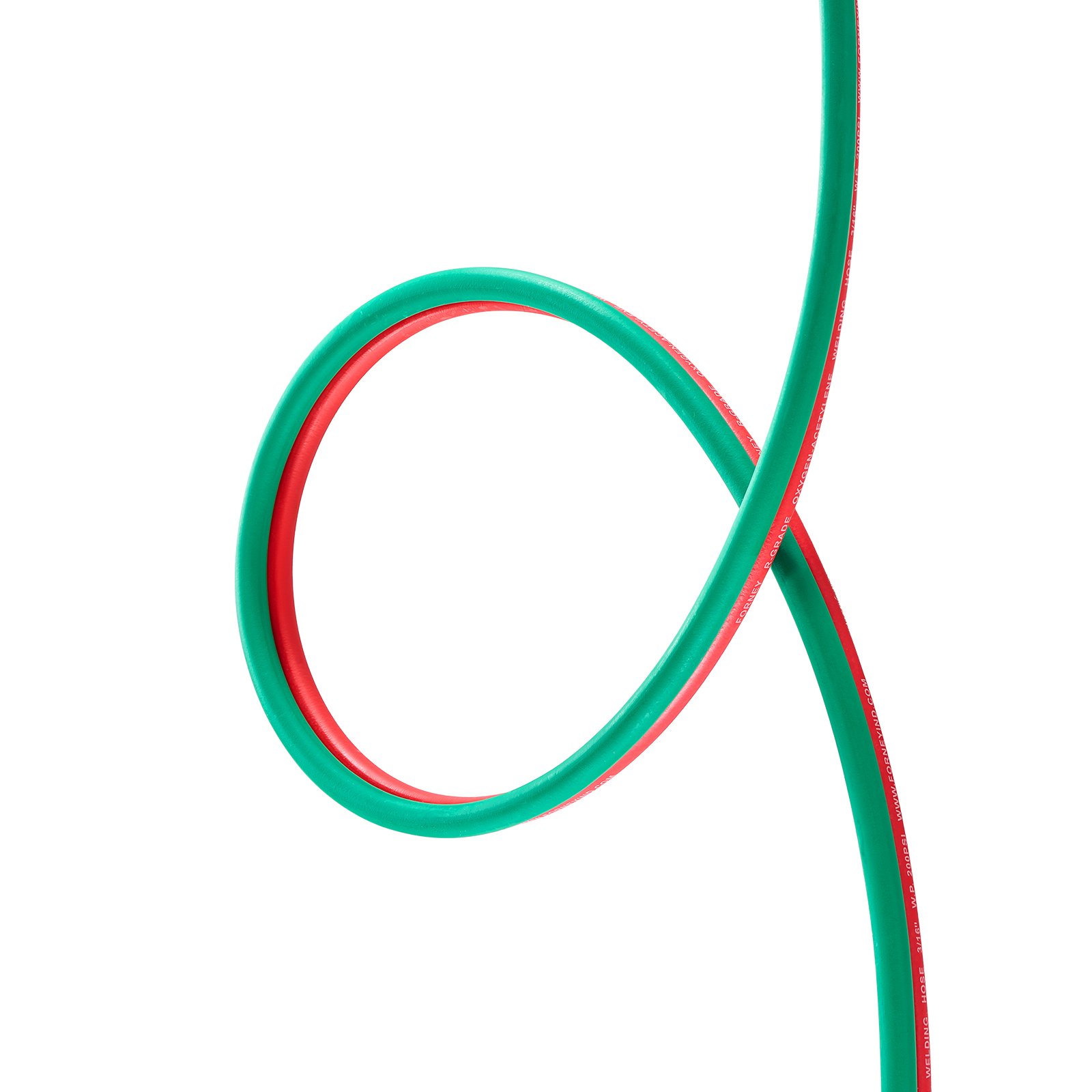 Manguera de oxígeno y acetileno VEVOR de 1/4 de pulgada x 25 pies con conectores B de 9/16"-18 LH/RH, manguera doble para soplete de soldadura de grado R con presión máxima de trabajo de 300 PSI para corte, soldadura fuerte y soldadura fuerte.