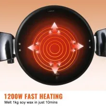 VEVOR Derretidor de Cera de 5 Litros para Fabricación de Velas, Olla para Derretir Cera Eléctrica Grande con Boquilla Fácil de Verter, Control de Temperatura de 4 Niveles, Fácil de Limpiar para Velas, Jabón, Crema, Belleza, Producción a Granel, Negocios o Hogar