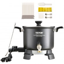 VEVOR Derretidor de Cera de 5 Litros para Fabricación de Velas, Olla para Derretir Cera Eléctrica Grande con Boquilla Fácil de Verter, Control de Temperatura de 4 Niveles, Fácil de Limpiar para Velas, Jabón, Crema, Belleza, Producción a Granel, Negocios o Hogar