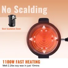 VEVOR - Derretidor de cera para fabricación de velas, 6,5 litros, crisol de cera eléctrico grande, boquilla fácil de verter, control de temperatura de 9 niveles, fácil limpieza para velas, jabón, crema, belleza, producción a granel, negocios o hogar