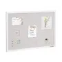 Tablero de corcho blanco VEVOR de 91 x 61 cm con superficie de lino: elegante tablero de anuncios de pared para el hogar, la escuela y la oficina. Tablón de anuncios elegante y funcional.
