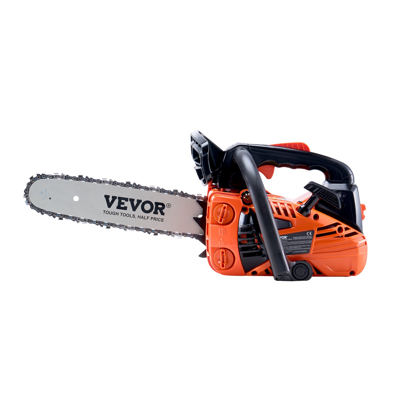 Motosierra de gasolina VEVOR de 25,4 cc, 12" y 1,2 HP. Motosierra de gasolina inalámbrica de mano para cortar ramas de árboles, podar árboles, limpiar terrenos y talar bosques en granjas, jardines y ranchos.