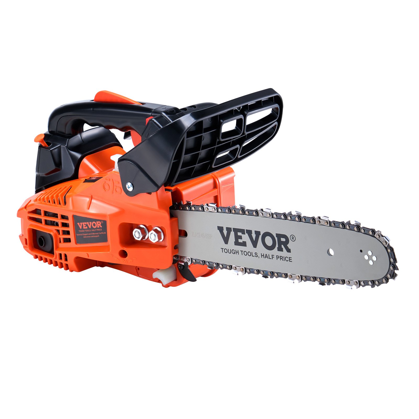 Motosierra de gasolina VEVOR de 25,4 cc, 12" y 1,2 HP. Motosierra de gasolina inalámbrica de mano para cortar ramas de árboles, podar árboles, limpiar terrenos y talar bosques en granjas, jardines y ranchos.