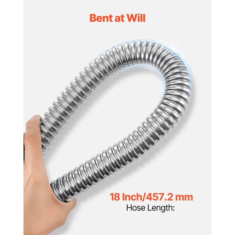 Kit de calentador de agua VEVOR, conector flexible de 45 cm (18 pulgadas), kit de instalación con conexión de entrada y salida FIP de 2,5 cm x FIP de 2,5 cm (1 pulgada) para baño, cocina, lavadero y sala de calderas.