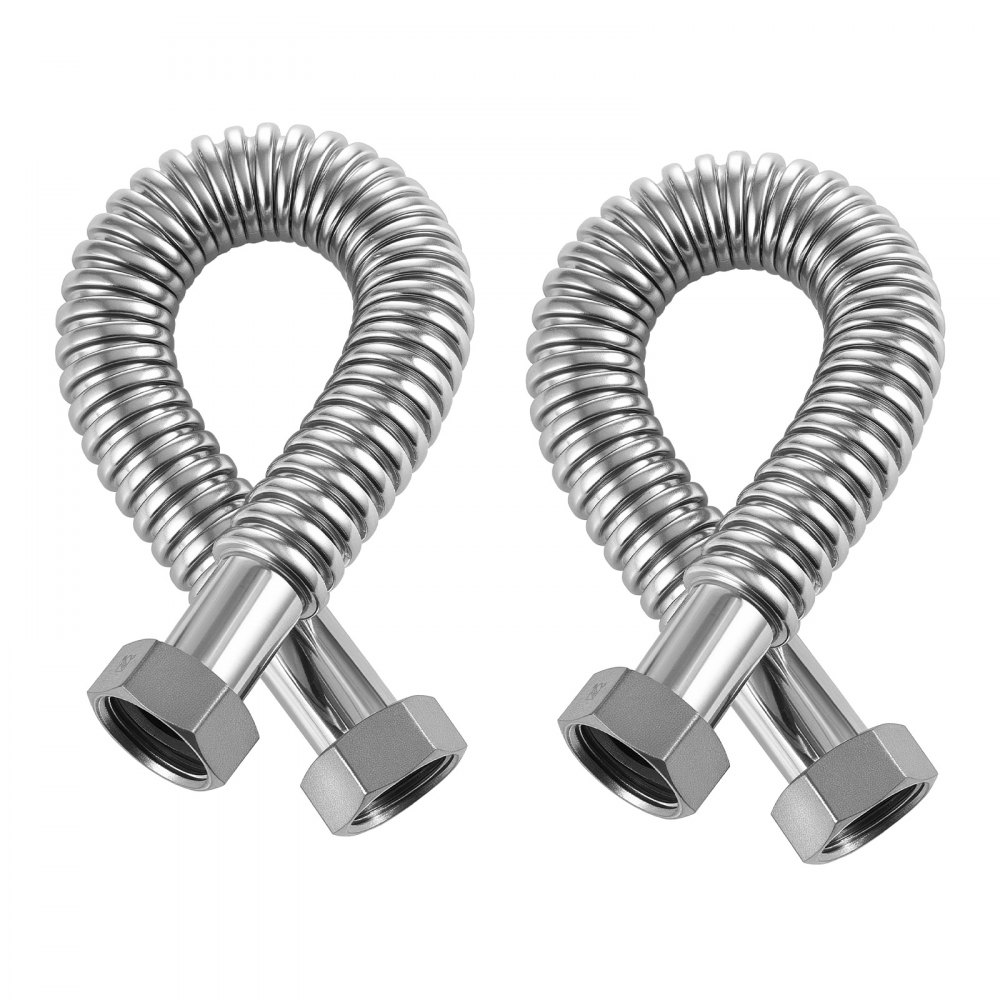 Kit de calentador de agua VEVOR, conector flexible de 45 cm (18 pulgadas), kit de instalación con conexión de entrada y salida FIP de 2,5 cm x FIP de 2,5 cm (1 pulgada) para baño, cocina, lavadero y sala de calderas.