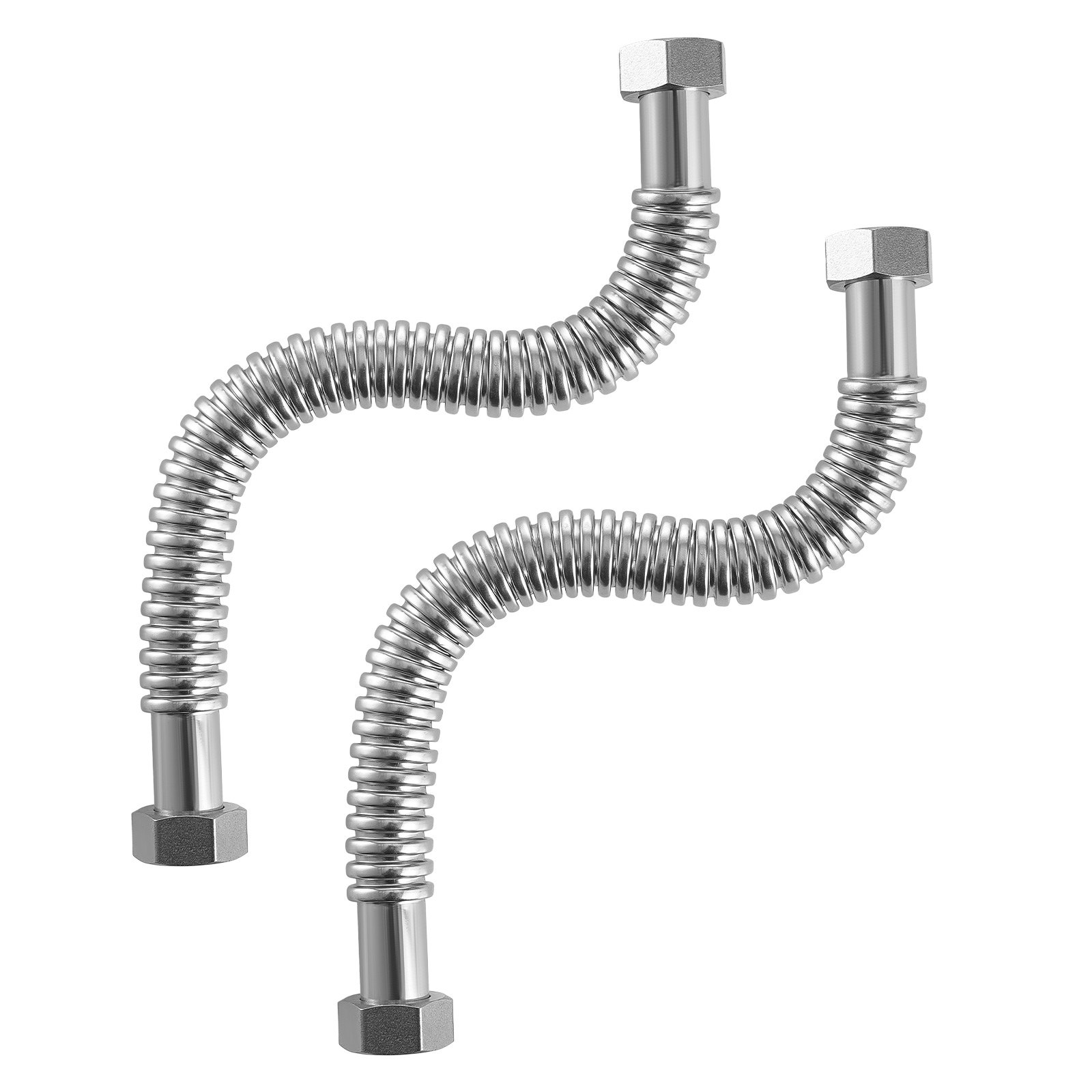 Kit de calentador de agua VEVOR, conector flexible de 45 cm (18 pulgadas), kit de instalación con conexión de entrada y salida FIP de 2,5 cm x FIP de 2,5 cm (1 pulgada) para baño, cocina, lavadero y sala de calderas.