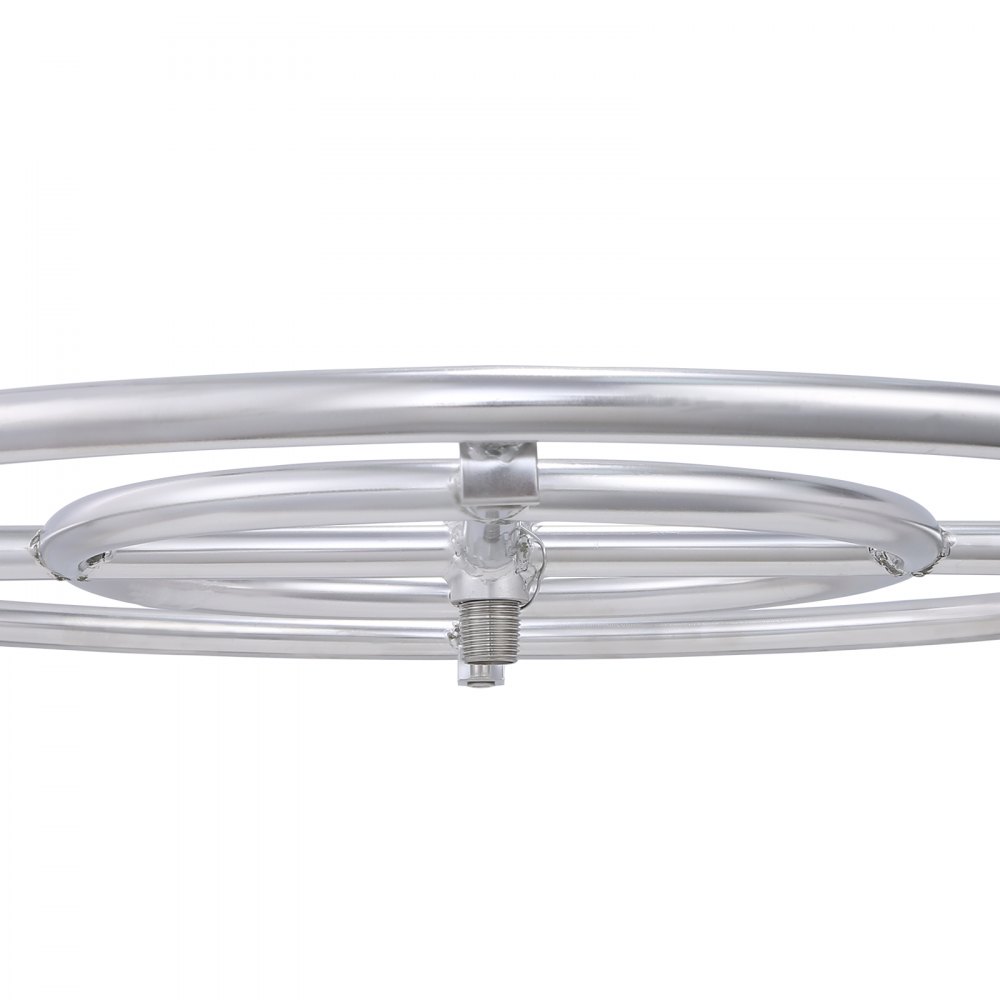 Brasero de fuego circular VEVOR de acero inoxidable con conexiones soldadas y entrada de gas central.