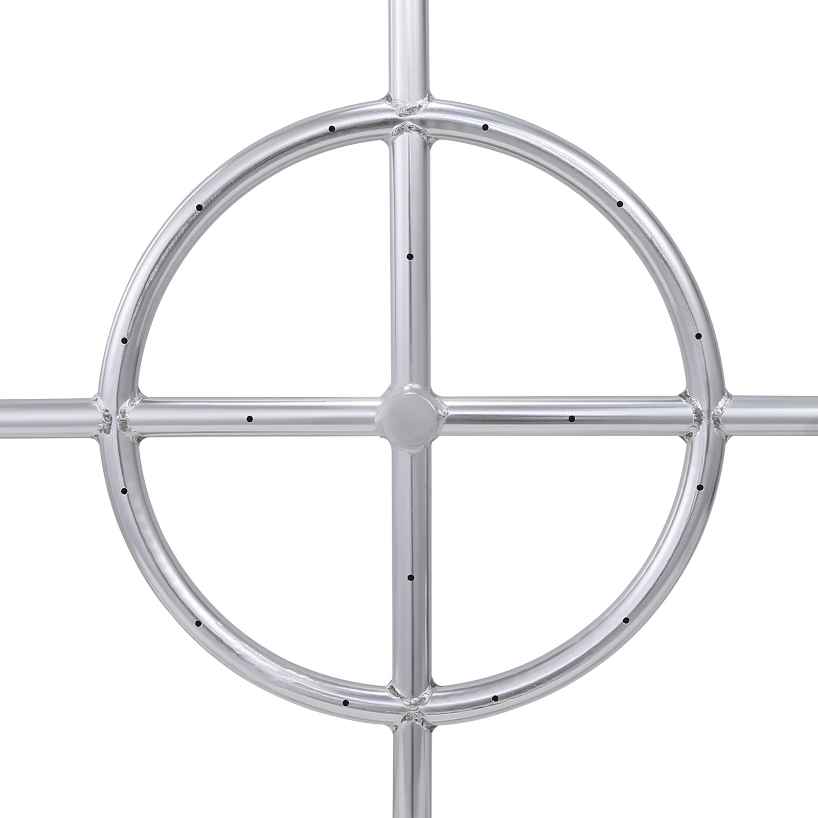 Quemador de gas circular de acero inoxidable para brasero VEVOR con orificios precisos de distribución de gas.