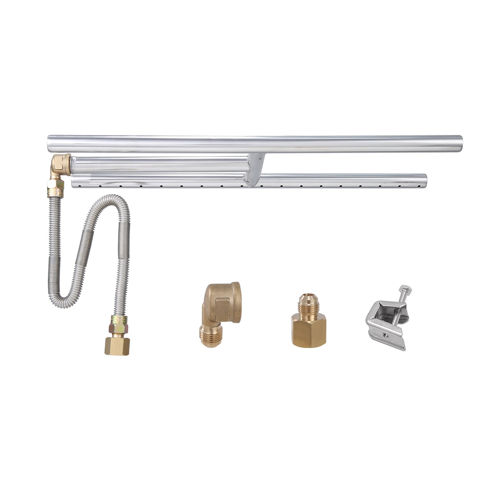Sartén para fogata VEVOR con quemador de acero inoxidable y accesorios de montaje de latón.