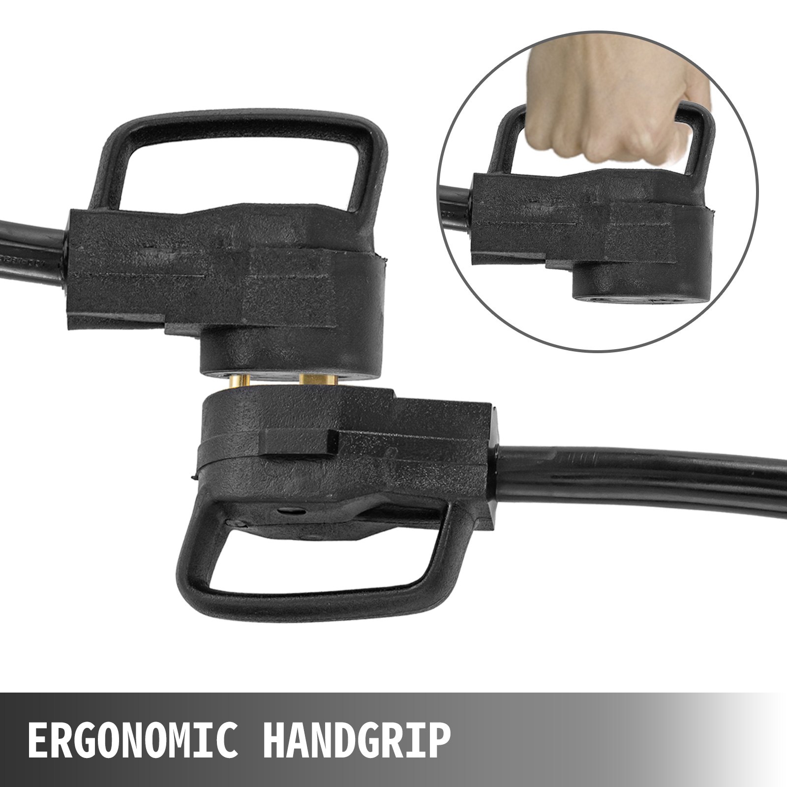 Empuñadura ergonómica negra en el cable de extensión VEVOR rv, que demuestra facilidad de uso.