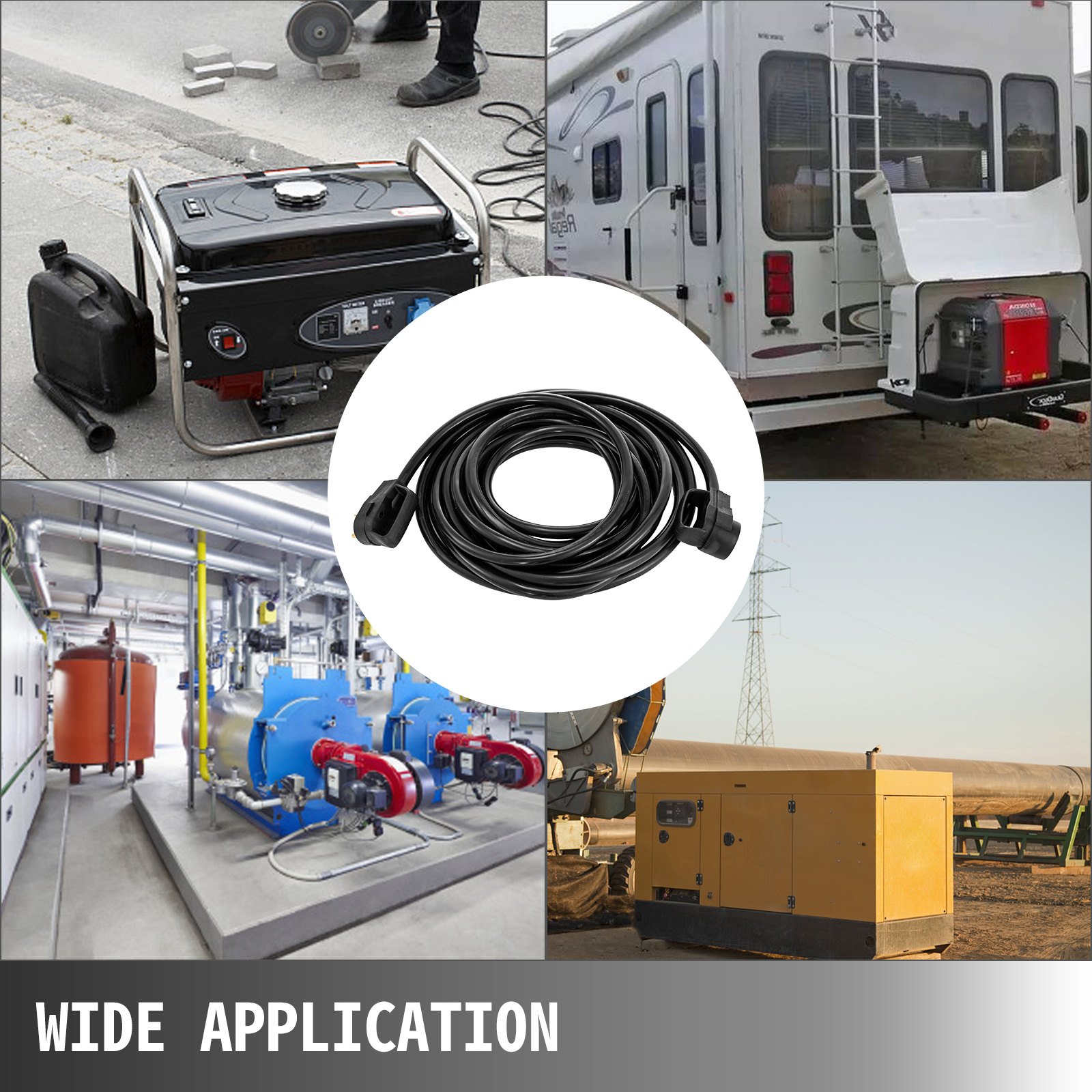 Cable de extensión VEVOR rv para generador, rv y uso industrial: amplia aplicación.