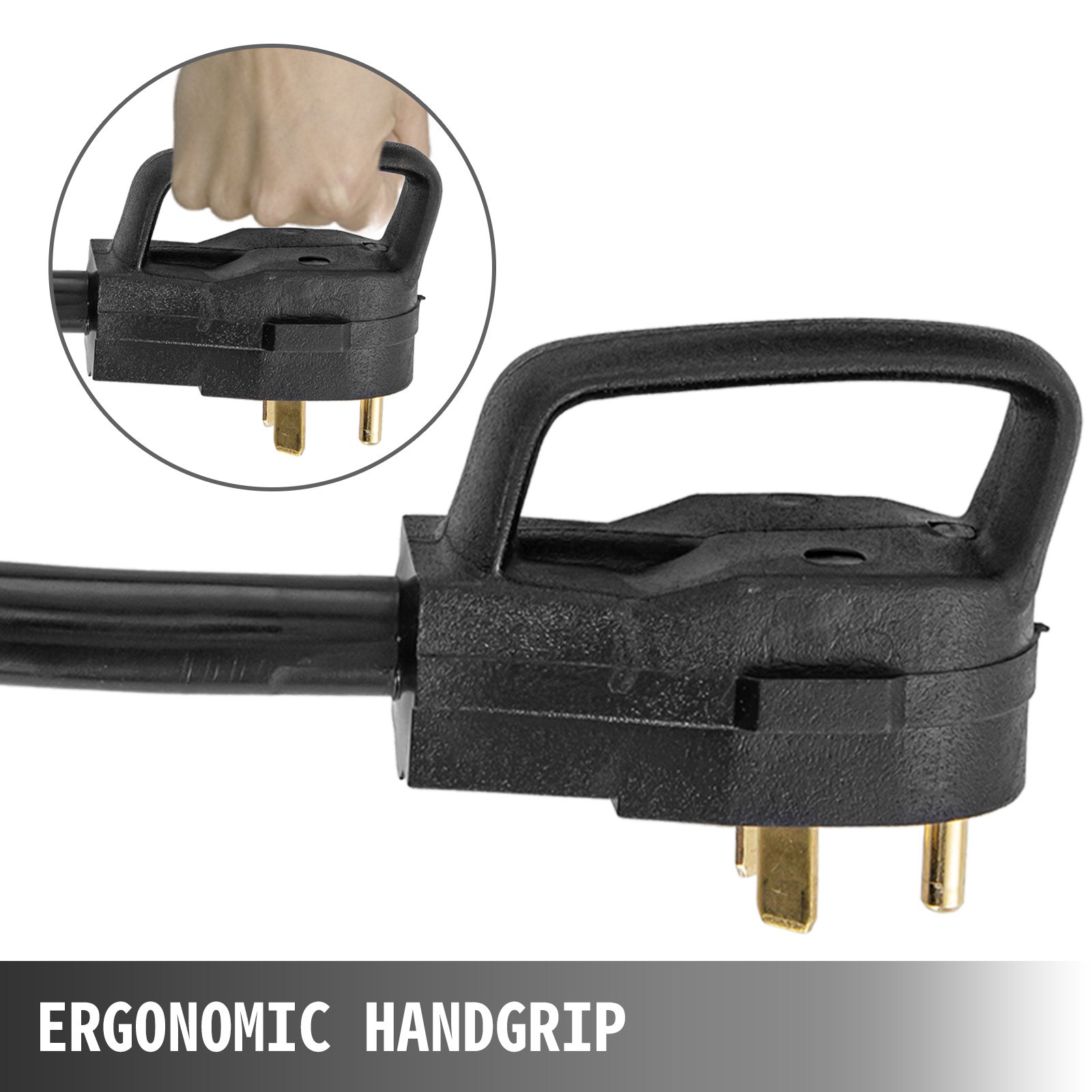 Cable de alimentación VEVOR rv con empuñadura ergonómica y enchufe duradero.