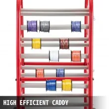 VEVOR Carrete de alambre Caddy Ejes de 1 pulgada y 4/5 pulgadas Estante de carrete de alambre 43 pulgadas x 15 pulgadas x 17 pulgadas Caddy de alambre Múltiples ejes Soporte de carrete de cable y dispensador Almacenamiento de distribución de carrete de alambre para eficiencia en el lugar de trabajo