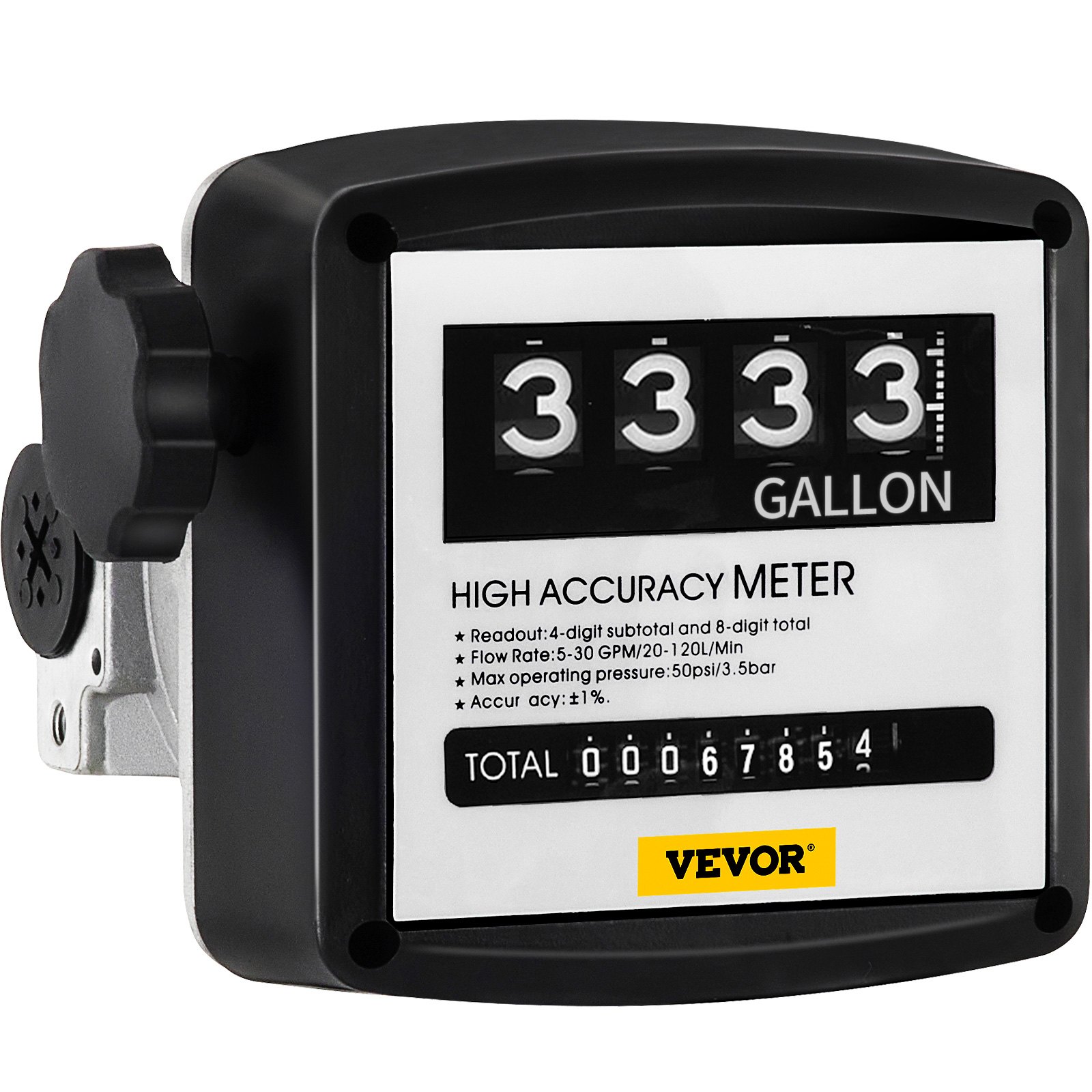 Medidor de combustible VEVOR con alta precisión, lectura de 4 dígitos y pantalla de medición de galones.