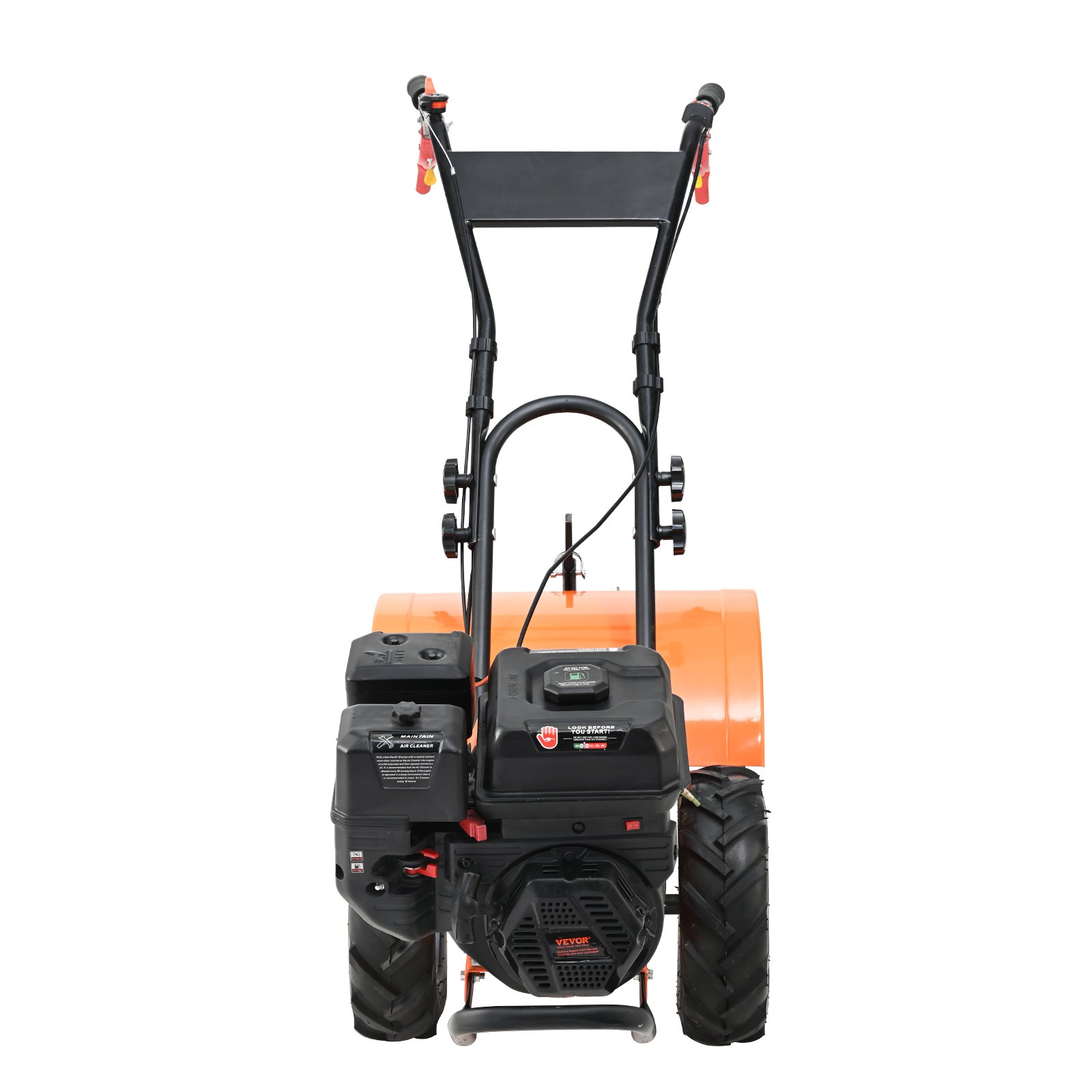 Cultivador VEVOR, cultivador de jardín de 212 cc y 4 tiempos, cultivador con 4 púas traseras ajustables de acero para el cultivo de césped, jardín y suelo agrícola.