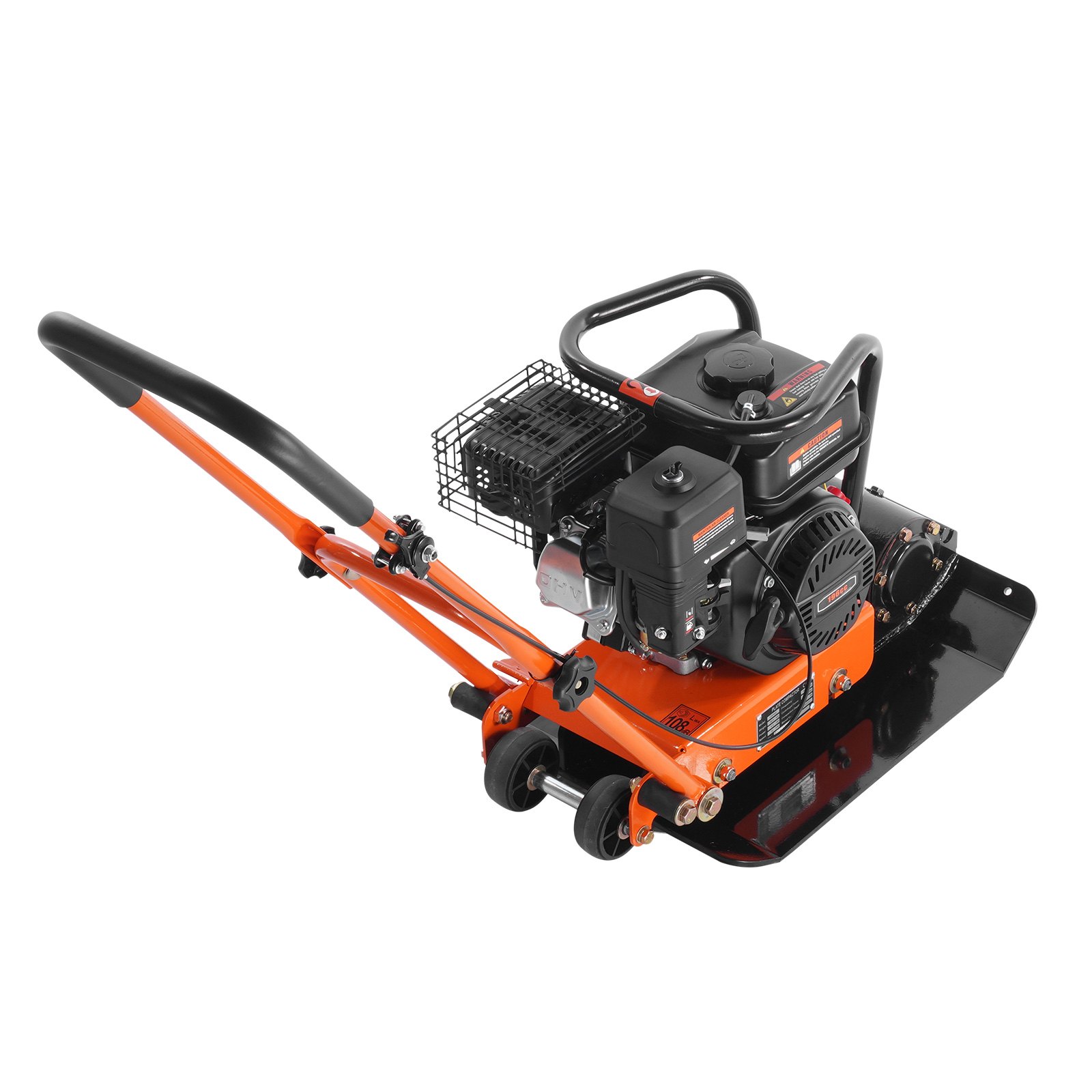 Compactador de placa VEVOR de 6.5 HP, motor de gasolina de 196 cc, compactador vibratorio de 2360 lb, compactador de placa de 22.1 x 15.9 pulgadas, compactador de pavimento de 5600 VPM para pasarelas, asfalto, paisajismo con adoquines