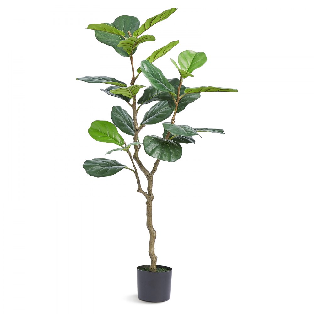 VEVOR - Higuera artificial de hoja de violín, 1,2 m, material de polietileno seguro y protección antivuelco, planta artificial de bajo mantenimiento, árbol artificial verde realista en maceta para decoración de interiores y exteriores, para el hogar, la oficina y el almacén.