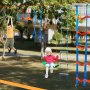 Circuito de obstáculos VEVOR Ninja Warrior para niños, 2 slacklines de 65 pies resistentes a la intemperie, línea de mono con capacidad de peso de 500 libras, equipo de juego para exteriores, juego de entrenamiento para patio trasero con 12 obstáculos