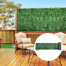 VEVOR Pantalla de valla de privacidad de hiedra artificial, valla de hiedra de 39 x 158 pulgadas, valla de setos artificiales de hojas de hiedra sintética de PP, panel de privacidad para exteriores de vegetación sintética para jardín, decoración, balcón, patio, interior