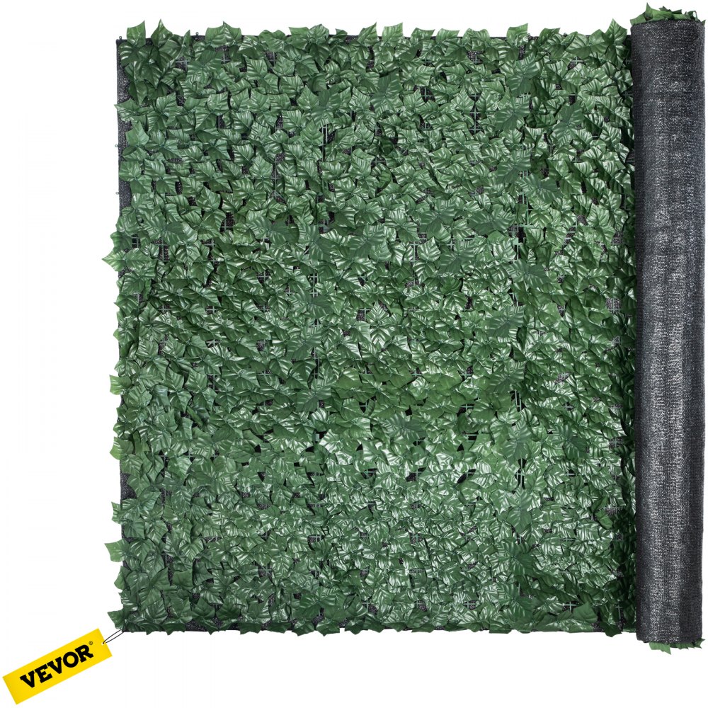 Valla de privacidad VEVOR Ivy, 99 x 45 cm, setos artificiales de hojas sintéticas de polipropileno, panel de 3 capas con hojas verdes para interior o exterior, multiusos para jardín, patio, decoración, balcón, patio y hogar. Verde, 99 x 45 cm.