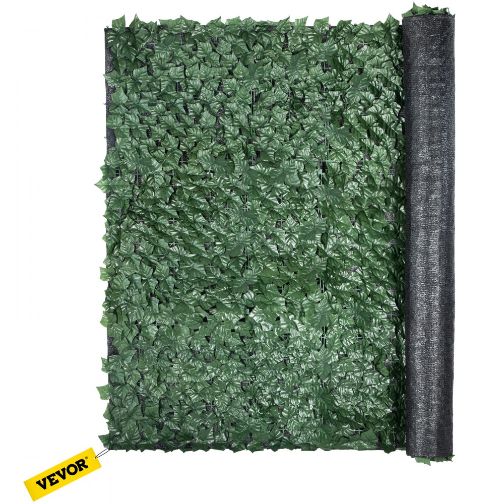 Valla de privacidad VEVOR de hiedra, setos artificiales de hojas sintéticas de polipropileno de 244 x 183 cm, panel de 3 capas con hojas verdes para interior o exterior, multiusos para jardín, patio, decoración, balcón, terraza y hogar.